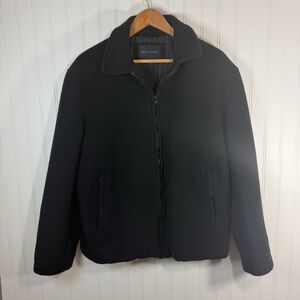 Banana Republic Men's Wool Cashmere Blend Black Full Zip Business Casual Coat XL